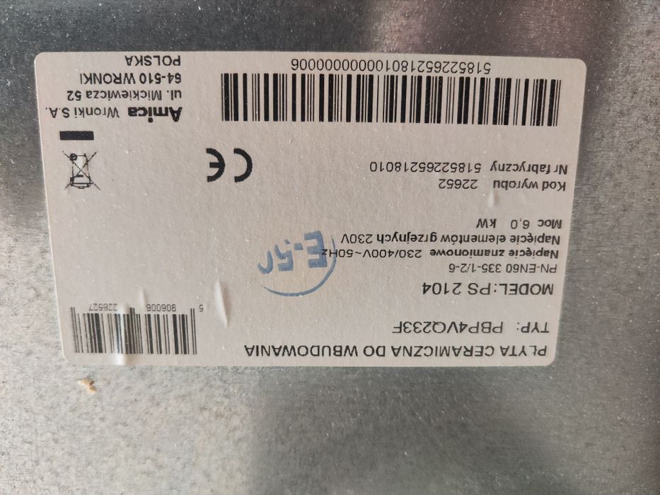 Płyta grzewcza Amica