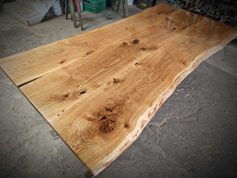Blat dębowy 192x90-96 na stół biurko Live Edge