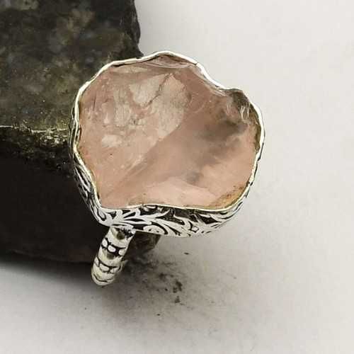 Pierścionek kamień naturalny
kwarc różowy surowa bryłka. Próba 925