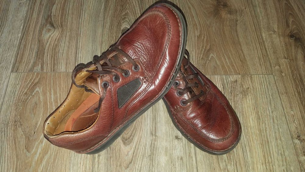 Buty CLARKS Unstructured 42/43 27.5cm Skórzane* półbuty brązowe skóra