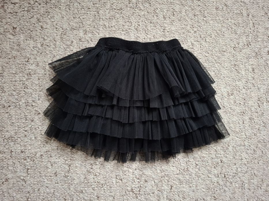 spódniczka 122cm falbanki tiulowa cekiny