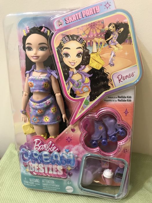 Lalka Barbie Dream Besties Renee skate party nowa na wrotkach