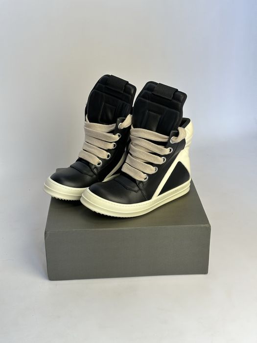Rick Owens GEOBASKET кеды 43 44 42 3 кроссовки черные jumbo lace laces