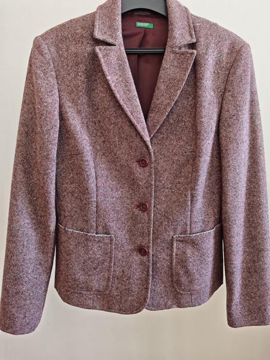 Blazer de Lã United Colors of Benetton – Bordeaux / Mesclado (Tam. M)