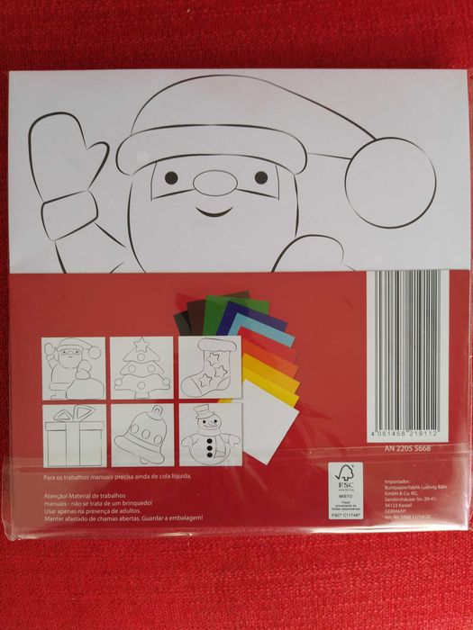 Conj. 6 Figuras de Papel Amarrotado - motivos de Natal