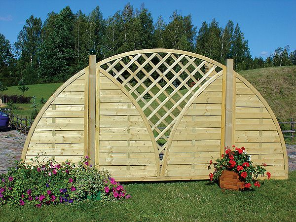 Płoty Pergole Płot Drewniany Lamelowy 3 Łuki Panel Ogrodzeniowy