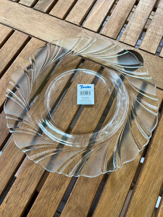 Talerz FENIKS płytki szklany 25,8cm cena za 1szt. do sprzedania 29szt.