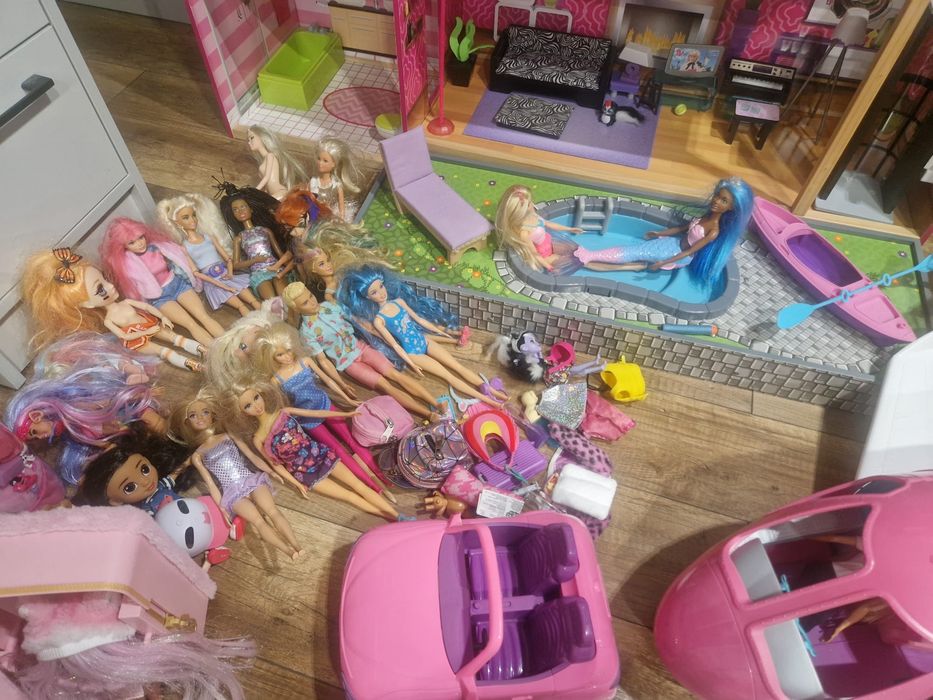 Ogromny Zestaw Barbie – Domek KIDKRAFT + Samolot + Lalki