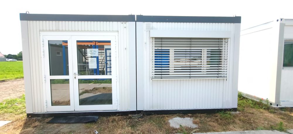 Kontener biurowy mieszkalny 60m2 6x10m zestaw kontenerów socjalny sprzedażowy pawilon na budowę działkę firmę mobilny jasny dużo okien