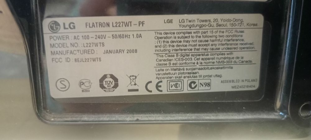 Monitor LG Flateon  22 "