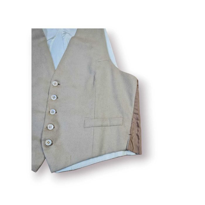 Colete Antigo Alfaiataria Camurça e Cetim – Tamanho Único Ajustável