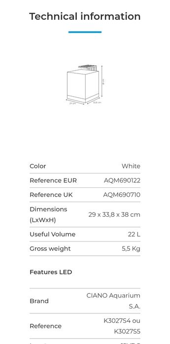 Aquário Ciano Nexus Pure 25