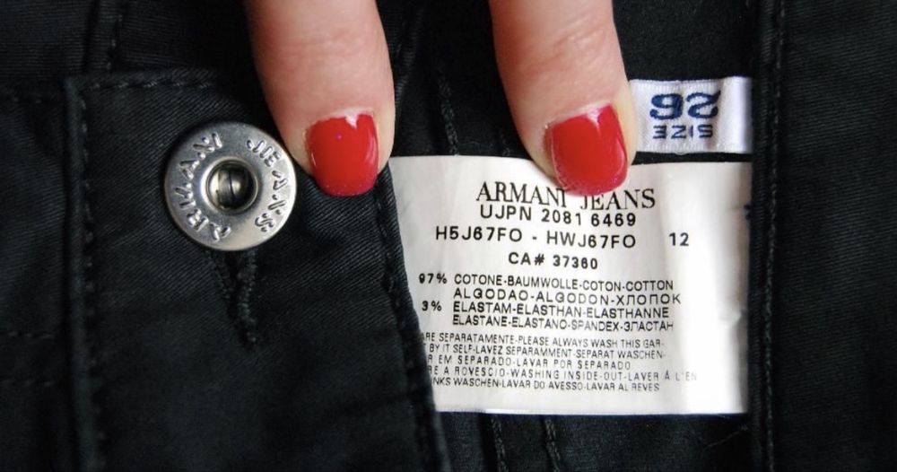 ARMANI JEANS spodnie 3/4 jeansy czarne 26