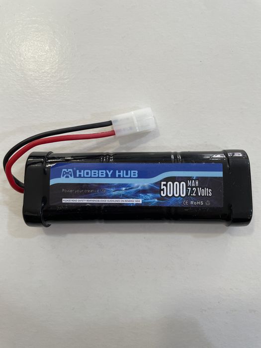 Bateria NiMH Hobby Hub 7.2V 5000mAh para Carros RC / Airsoft (Nova)