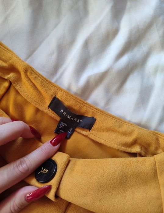 Міні юбка спідниця мініюбка міні-юбка мініспідниця жовта яскрава замша