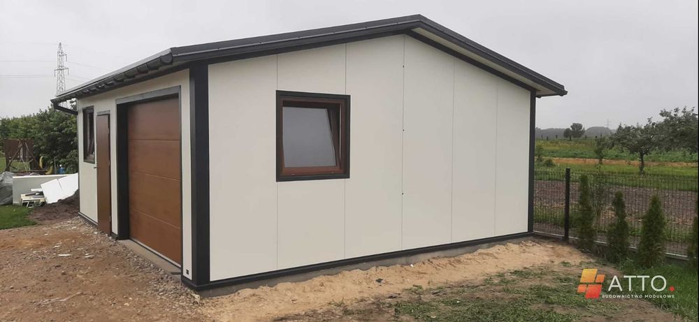 Garaż ocieplony PIR | Hala z płyty warstwowej | 6x8m / 5x7m | Zgłoszenie
