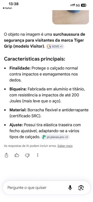 Sapato- Biqueira de proteção de calçado