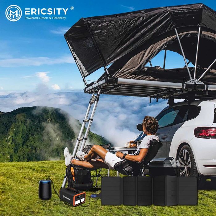 Ericsity Przenośna ładowarka solarna 54W USB Panel słoneczny kemping