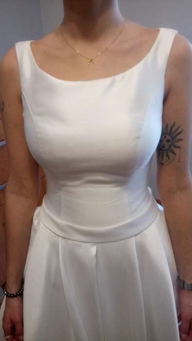 Suknia ślubna biała mikado + poduszeczka na obrączki + welon + bolerko