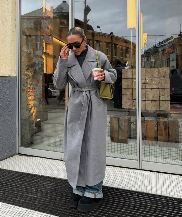 Нове вовняне пальто сіре Lava studio