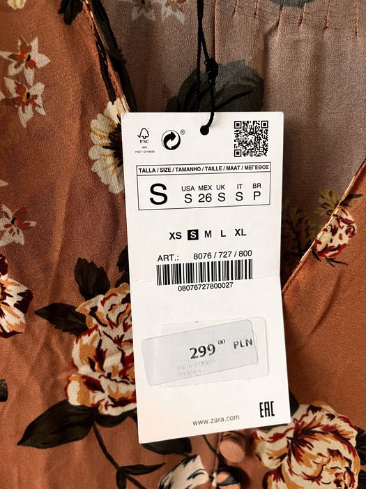 Zara, długa sukienka , letnia sukienka, S