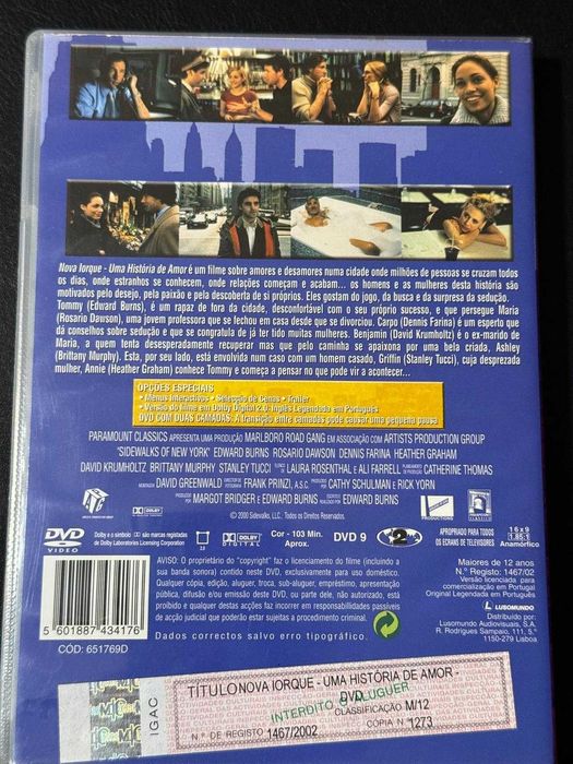 DVD do filme Nova Iorque - Uma história de amor