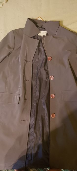 Elegancki płaszcz / trencz damski bigarreau roz. 34 (XS) szary