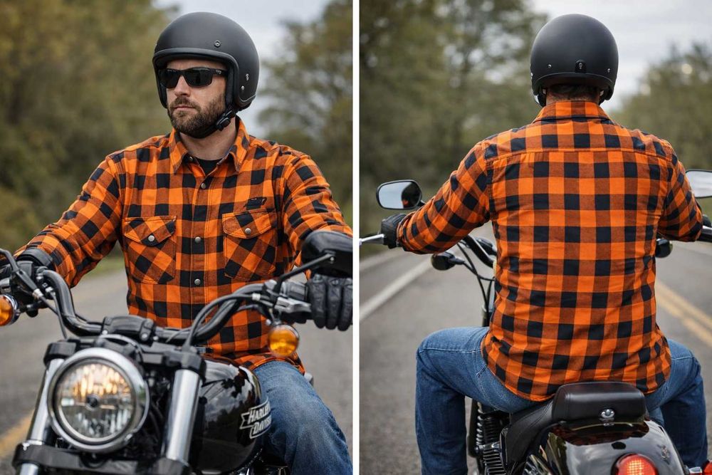 Koszula motocyklowa STREET ORANGE kurtka tekstylna renegade