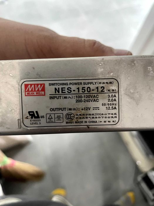 MW Источник, блок питания 12V / 220v Mean well NES-150-12 . 12,5A