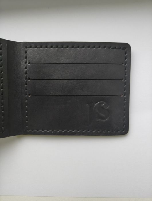 Мужской кожаный кошелек портмоне JS Leather ручная работа