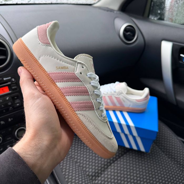Кросівки Кроссовки Adidas samba milk pink White Белый Розовый Білий Рожевий Кросовки демісезон