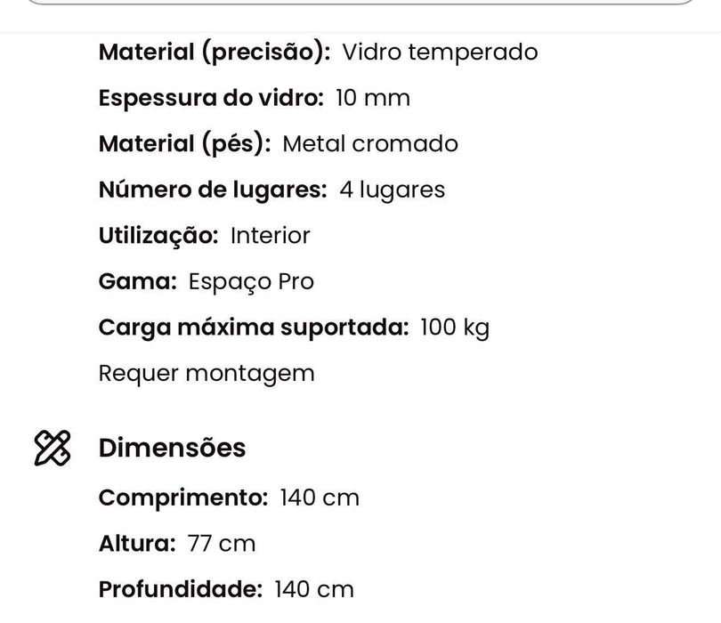 Mesa de vidro redonda com pes dourados