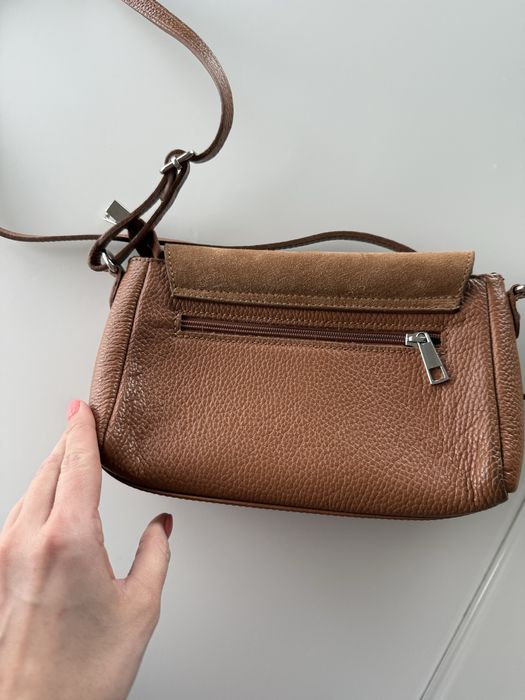 Torebka Listonoszka Ryłko Brązowa Skóra