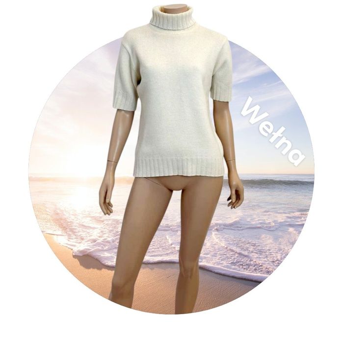 Steilmann golf sweter z krótkim rękawem damski L wełna 
50%wełna 
5%