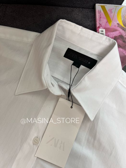 Нові білі сорочки Zara XS S L у смужку прямі оригінал