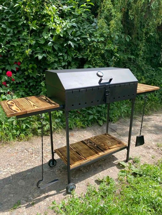 Мангал Grill усиленный.  На 12 шампуров Розкладний стаціонарний мангал