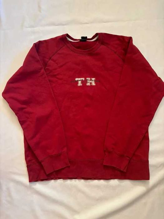 Bluza Crewneck Tommy Jeans męska bordowa L vintage y2k boxy