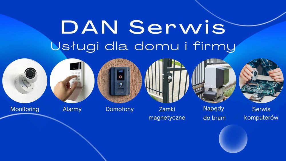 Monitoring Montaż Wideodomofony Domofony Napędy do bram Sieci IT