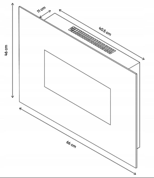 Kominek ścienny Kingfisher czarny z funkcją grzewczą 1800 W