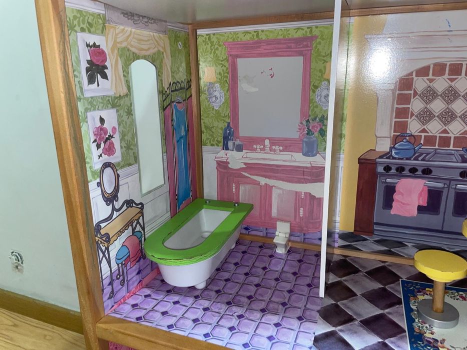 Casa de bonecas cor de rosa