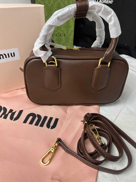 Torba biznesowa komplet Torebka damska Miu Miu czekoladowa kuferek