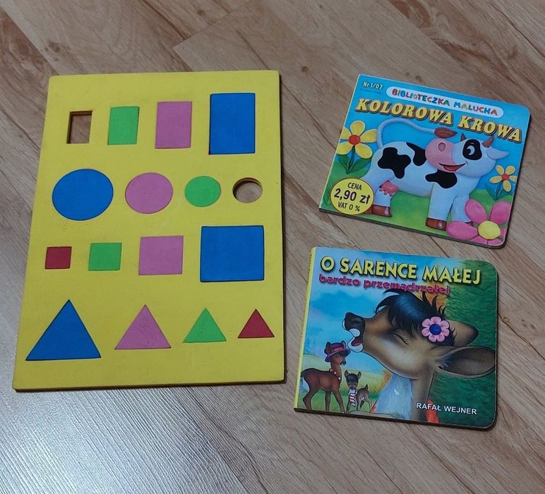 Książki, plansza do nauki kształtów