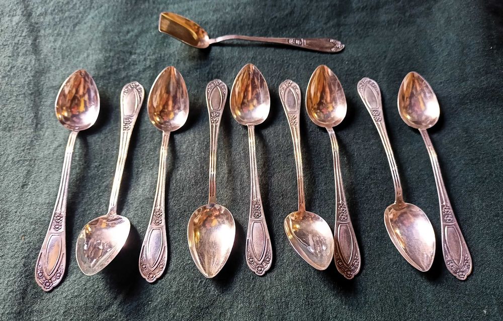 Colheres Café Prata Séc XIX