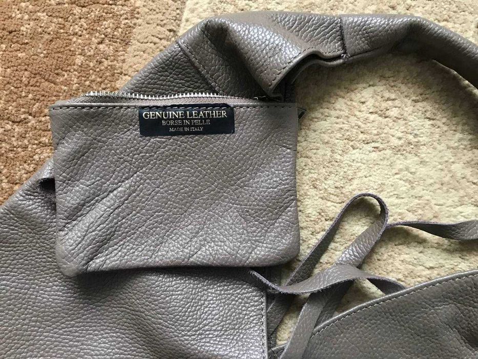 кожанная новая сумка шопер GENUINE LEATHER Италия