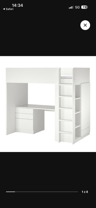 Łóżko piętrowe z biurkiem