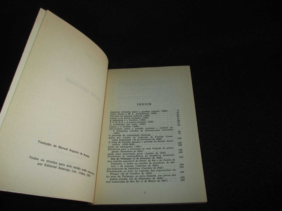Livro Textos Escolhidos Ho Chi Minh 1ª edição 1975