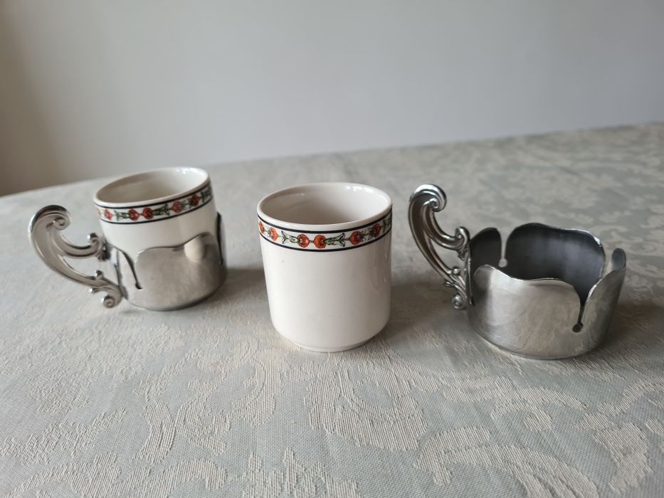 Porcelain Coffee Cups with Metal Base443473475614156801
