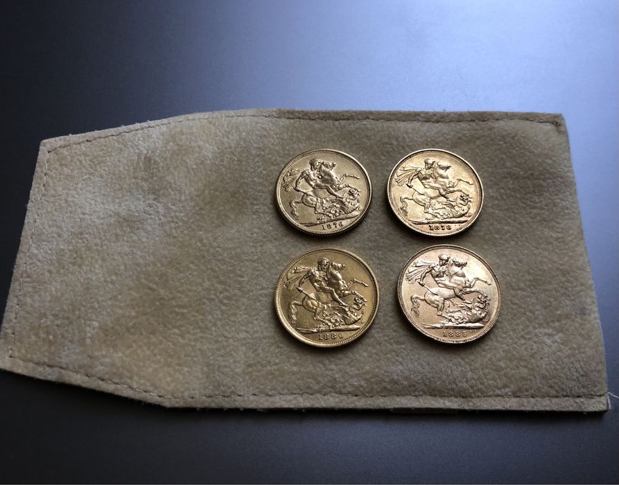 4 libras moeda de ouro Victoria Solteira (gold sovereign)