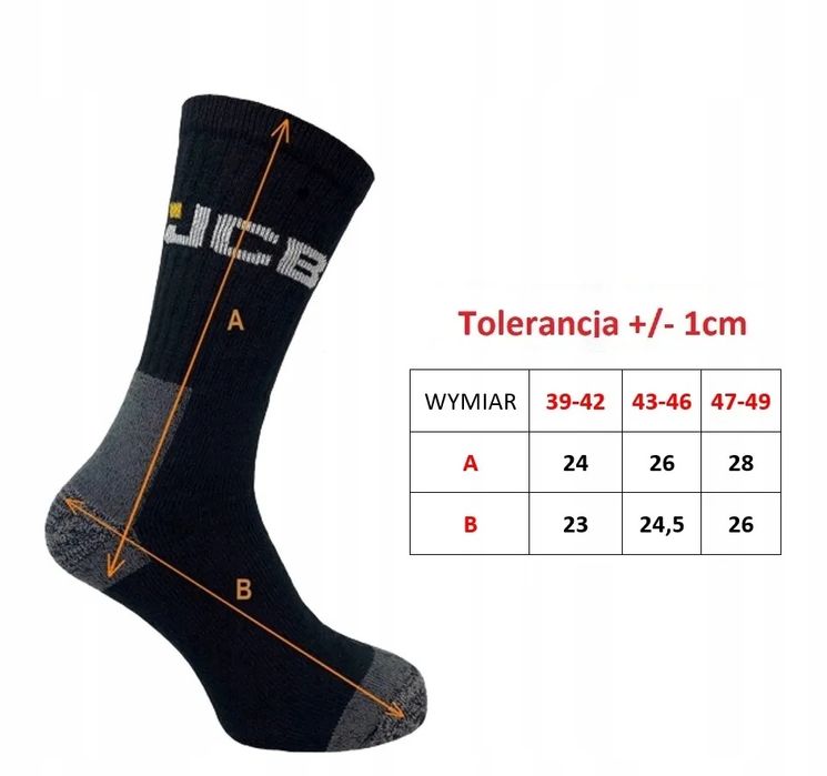 JCB Zestaw 3-pak roboczych skarpet rozmiar 39/42