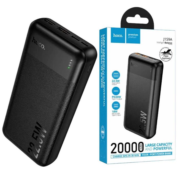 Павербанк 20000 mah повербанк 20000 із швидкою зарядкою 22.5W HOCO J159A павер банк 20000 повер банк для роутера купить повербанк ОПТ павербанки оптом